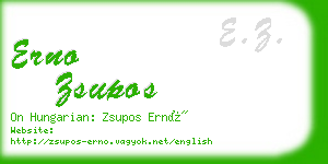 erno zsupos business card